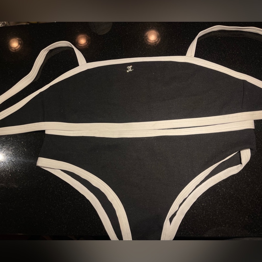 Black and White Bikini Set